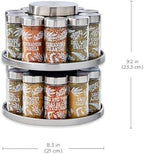 Kamenstein Salem 20-Jar Rotating Spice Rack with Spices Included, Stainless Steel Countertop Organizer with Sifter Caps and Tool Caddy, Spice Set for Kitchen Organization - Image 2