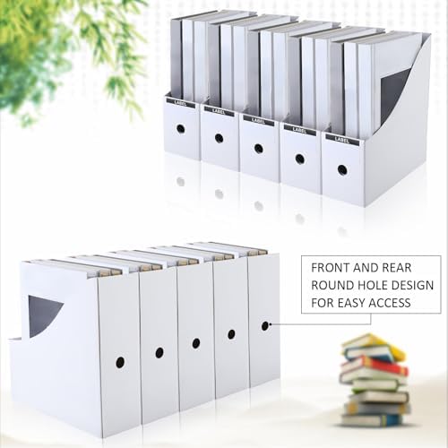 Geyee 50 Pcs Cardboard Magazine Holder Magazine File Holder, White - Image 4