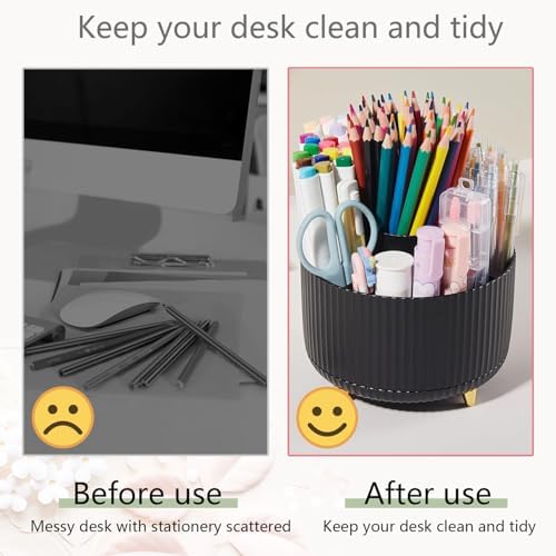 Office Supplies,Black Desk Accessories,Desk Organizer,Phone Stand,Scissors,Stapler,Tape Dispenser,Binder Clips,Staples,Staple Remover,Sticky Notes,Index Tabs,Clear Tape,Mini Box Cutter,Cool Pen.16pcs - Image 4