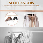 HOUSE DAY Premium Velvet Hangers 60 Pack, Non-Slip Hangers with Tie Bar - Image 6