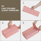 DIMJ Fabric Drawer Organizer Bins - 12 Pack Foldable Sock & Clothes Organizer - Pink - Image 7
