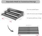 Expandable 3-Tier Metal Spice Rack, Heavy Duty Kitchen Step Shelf Organizer for Cabinet, Pantry & Countertop, Non-Slip Storage for Spices, Perfumes & Collectible Figures(GREY,2PACK) - Image 2