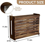 Wooden WiFi Router Storage Box Hider Shelf, Decorative Projector Box Hider Rack Countertop, for Cable, Modem, Internet, Router Power Cover Storage Organizer Cabinet Wall Mounted, Brown - Image 2