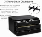 UnionBasic Document Organizer, 3-Drawer File Cabinet Document Storage Box, Office Desktop Filing Organizer, Black - Image 4