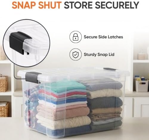 Superio Clear Storage Box with Lid, 49 Quart Plastic Container Bins for Organizing, Stackable Crates, BPA Free, Non Toxic, Odor Free, Organizers for Home, Office, School, and Dorm - Image 6