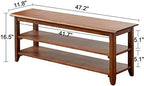 XKZG Shoe Rack Bench Wooden Shoe Storage Bench Entryway Bench, Brown, 47.2" - Image 2