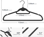 Velvet Stackable Hangers 50 Pack Space Saving Cascading Hook Black - Image 2