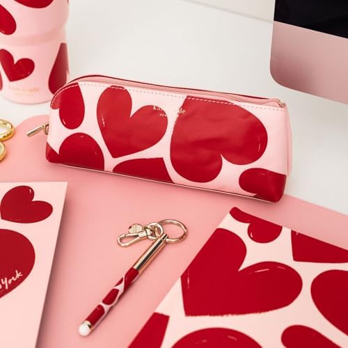 kate spade new york Pen and Pencil Case with Office Supplies, Zip Pouch Includes 2 Pencils, Sharpener, Eraser, and Ruler, Sweet Hearts - Image 4