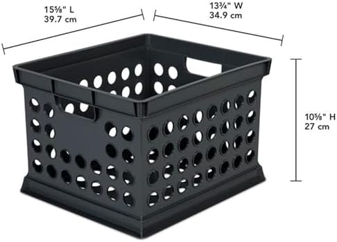 Sterilite Storage Crate Bin File Organizer for Home & Office,Black, 24-Pack - Image 4