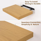36 in Floating Shelves for Wall, Oak Long Wall Shelves Set of 2 - Image 5
