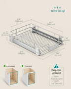 SONGMICS Pull Out Cabinet Organizer 14.6" W x 21.3" D, Easy Pull-Out - Image 6