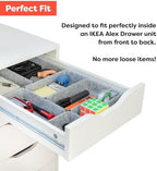 Rajas Goods Drawer Organizer Compatible with Ikea Alex Drawer Unit, 10-Piece Modular Felt Tray Organizer Set, Perfect Fit (Light) - Image 2