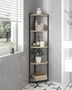Hzuaneri Corner Shelf Stand, Corner Bookshelf with Metal Frame - Image 5