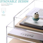 SANRUI Paper Organizer Letter Tray, 4-Pack Acrylic File Organizer, Clear - Image 3