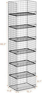 Yociyoga 7-Tier Stackable Closet Organizers and Storage Shelves, Foldable Closet Shelf Organizer System, Stackable Storage Bins Drawers for Closet Organizer System, Black（Patent No. 30022416） - Image 3