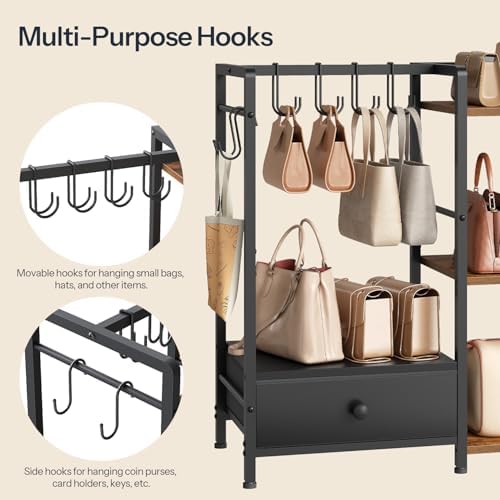 HOOBRO Purse Organizer Rack for Closet, 3-Tier Handbag Storage Stand - Image 5