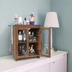 Ikee Design Wooden Storage Cabinet with Glass Door & Adjustable Shelves - Image 6