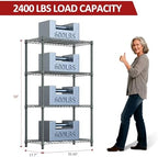 IZEUK 4-Tier Outdoor Metal Storage Shelving Unit, Heavy Duty Wire Rack Organizer with Rust-Resistant and Corrosion-Proof Coating (Grey, 17.7" D x 35.43" W x 59" H) - Image 3