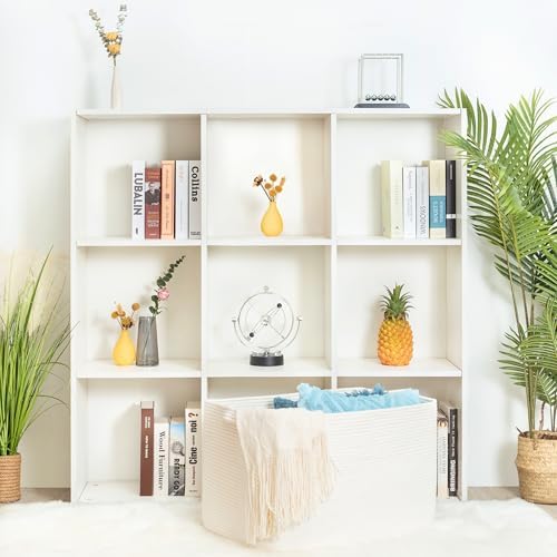MINTWOOD Design 22in Extra Large Blanket Basket Holder Living Room, Rectangle Rope Woven Storage Basket with Handles for Laundry, Pool Towels, and Shoes, Dog Toy Organizer Bin Box, Creamy White - Image 4