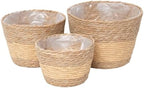 Woven Plant Basket,Round Seagrass Wicker Planter for Indoor by QingtuHome