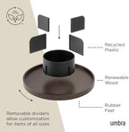 Umbra Bellwood Lazy Susan, Divided Tray Organizer, Black/Walnut - Image 5