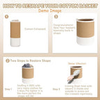72L Cotton Woven Laundry Hamper,Laundry Basket for Blankets,Pillows,Toys,Shoes Tall Clothes Hamper Light Brown 22''H 16''D - Image 6