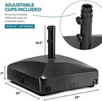 Maple99 Heavy Duty Umbrella Base with Wheels, Fillable Windproof Pole Holder, 125 lbs - Image 2