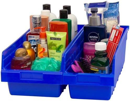 Akro-Mils 30088 Plastic Nesting ShelfMax Storage Bin Box, 18x8x6-Inch, Blue (8-Pack) - Image 4