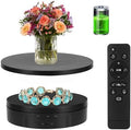 2 in 1 Motorized Rotating Display Stand with 5.74 /8.66 inch Replacement Cover, Remote Control 360 Degree Electric Turntable Display Stand Max 22lbs Load Auto Lazy Susan for Photography LiveStream by Bosgladek