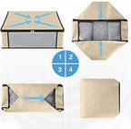 HomeHacks 10-Pack Clothes Organizer Storage Bags, 35L Storage Bins, Beige - Image 3