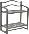 Household Essentials 2-Tier Metal Wall Mount Bathroom Storage Rack, Silver by HouseholdEssentials
