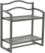 Household Essentials 2-Tier Metal Wall Mount Bathroom Storage Rack, Silver by HouseholdEssentials