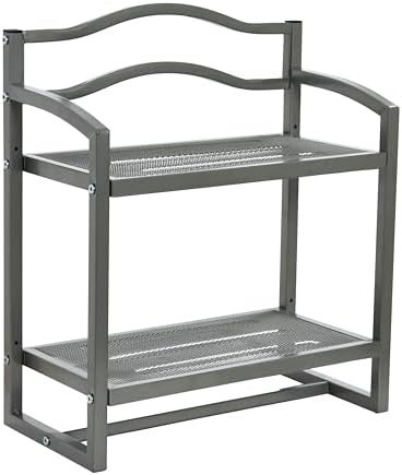 Household Essentials 2-Tier Metal Wall Mount Bathroom Storage Rack, Silver by HouseholdEssentials