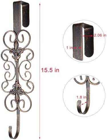 2 PCS Wreath Hangers for Front Door 15.5" Wreath Hook Over the Door - Image 3