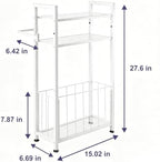 Freestanding Toilet Paper Holder with Storage for Small Bathrooms, White - Image 5