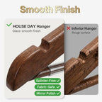HOUSE DAY Premium Wooden Hangers 30 Pack, 17.5" Smooth Wood Clothes Hangers - Image 4