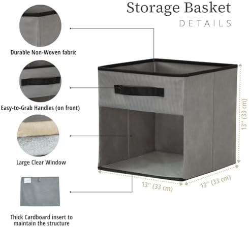 DECOMOMO Storage Bins, Cube Storage Bin with Window - Image 3