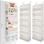 ULG 2 Pack Over The Door Organizer with 6 Large Pockets 12 Side Pockets, 50lbs Weight Capacity Door Hanging Organizer for Bedroom, Bathroom, Pantry, Nursery Storage, Beige - Image 7