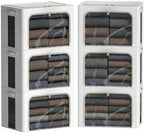 FHSQX 6 Pack Clothes Storage Bins with Metal Frame by FHSQX