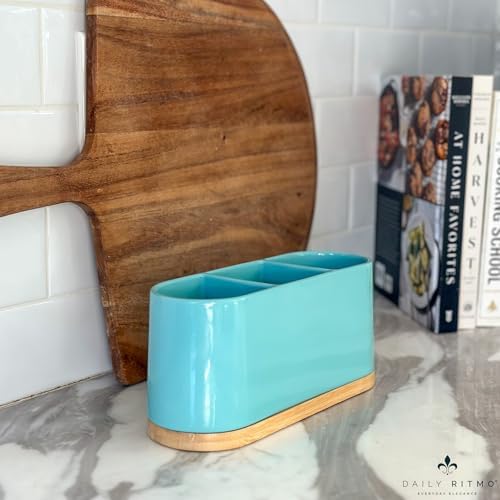 DAILY RITMO® Turquoise Aqua Countertop Silverware Holder - Image 3