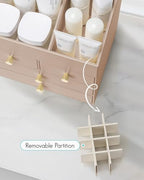 VLANDO Makeup Brush Holder with 4 Drawers,Toffee - Image 6