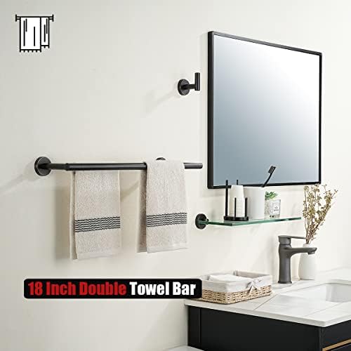 JQK Double Towel Bar Oil Rubbed Bronze, 19 Inch 304 Stainless Steel Thicken 0.8mm Towel Rack Bathroom, Towel Holder ORB Wall Mount, Useable Length 16 Inch, TB100L16-ORB - Image 5