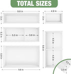 Bamboo Drawer Organizer,5 PCS White Bathroom Tray&Desk Organizers and Storage,Cabinet Divider With Removable Silverware Organization for Kitchen,Utensils,Junk,Office,Makeup - Image 2