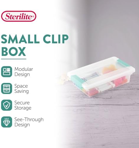 Sterilite Clip Box, Stackable Clear Plastic Bins- Small, 30-Pack - Image 2