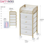 SWTYMIKI Rolling Makeup Organizer Cart - Under Desk Vanity Makeup Storage with 4 Non-woven Drawers, Nail Cart Organizer Cosmetic Display Cases Cabinet for Skin Care Perfume Nail Polish Brush Hair Tool - Image 2