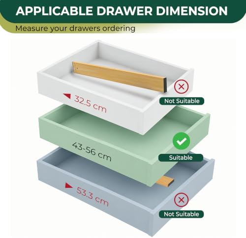 6 Pack Deep Drawer Dividers - 17-22 Inch Deep Expandable Drawer Organizer Set - Spring Loaded Large Drawer Dividers for Kitchen, Bedroom, Closet, Office anywhere in daily life - Image 3