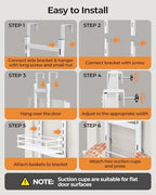 5-Tier Narrow Pantry Door Organizer,Over the Door Pantry Organizer,White - Image 6