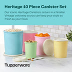 Tupperware Heritage 10-Piece Pastel Tall Canister Set (5 Containers+5 Lids) - Image 2