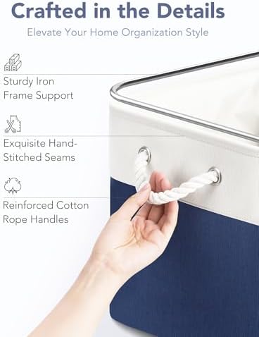 13x15x13 Inch Large Storage Bins with Cotton Rope Handles 6-Pack - Image 5