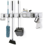 TRINITY 9-Piece Heavy Duty Wall Track Storage System, Wall Mount Utility Rack Organization Kit for Garage, Shed, Pantry, Garden Tools, with 2 PVC 28" Panels & 7 Hooks, Up To 150 Lbs Per Panel, White by TRINITY